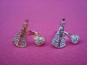 Anel Nossa Senhora com Coração Strass