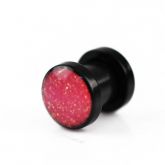 Alargador - Flesh Tunnell Glitter - Preto e Rosa (VÁRIOS TAM