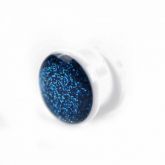 Alargador - Flesh Tunnell Glitter - Branco e Azul (VÁRIOS TA