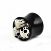 Alargador - Plug Acrílico - Crânios - Preto (VÁRIOS TAMANHOS