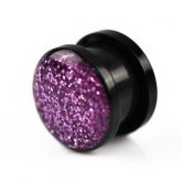 Alargador - Flesh Tunnell Glitter - Preto e Roxo (VÁRIOS TAM